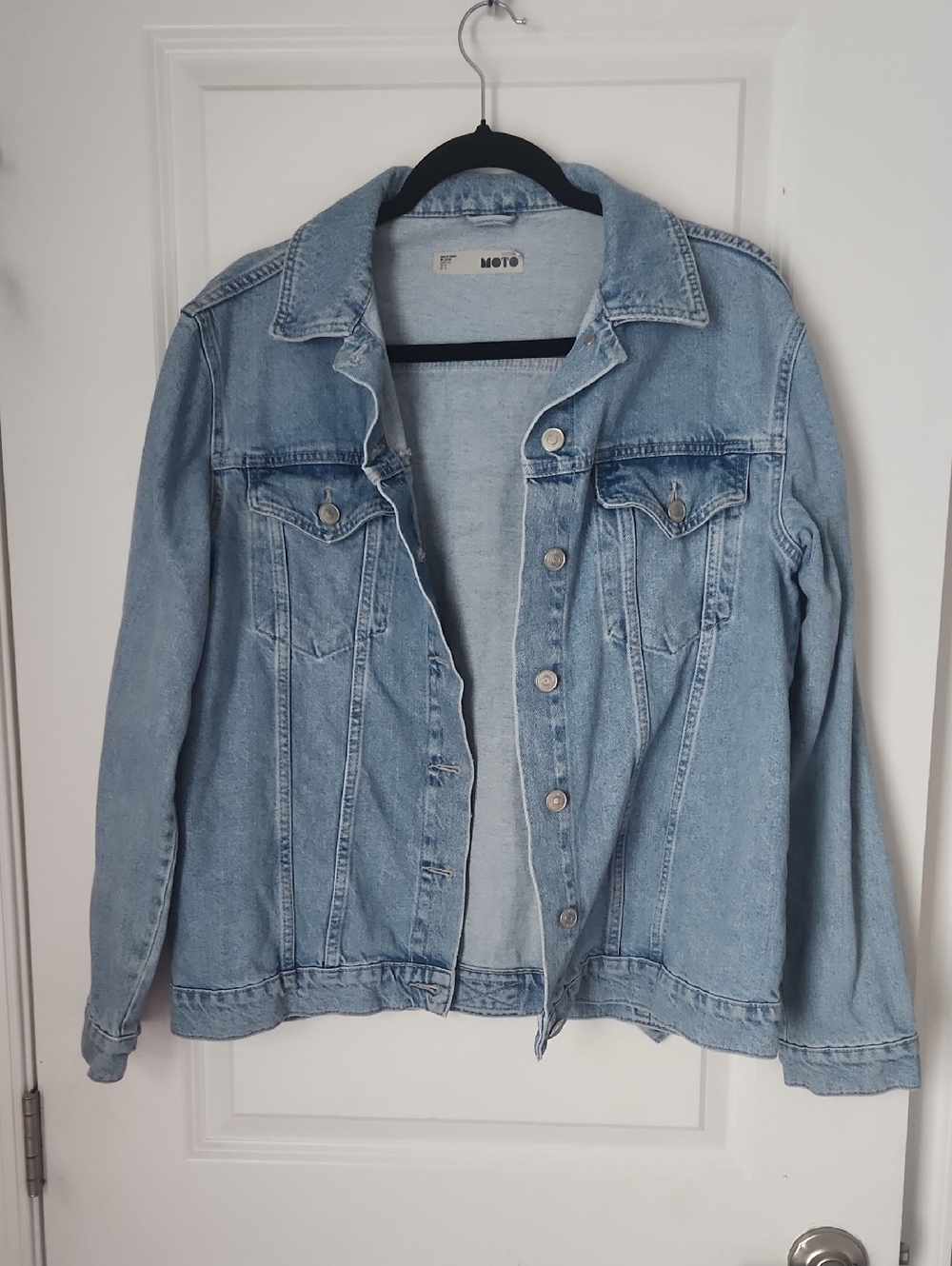 Topshop Light Blue Denim Jacket - Classic Button-Front Jean Jacket